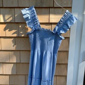 Hill house nap dress, blue with shimmery thread laced through out.